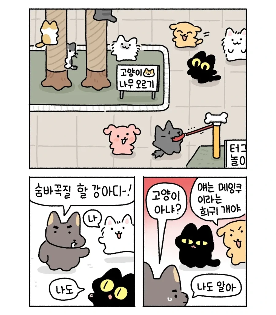 강아지랑 아깽이가 같이 노는 만화.manga_3.webp