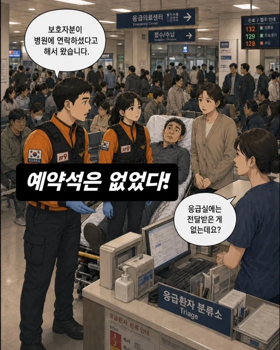 응급실을 예약하고 가는 환자.manga_5.webp