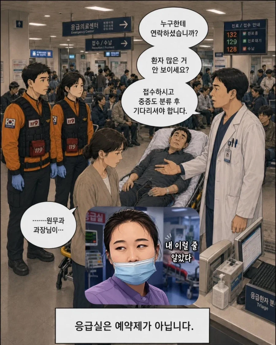 응급실을 예약하고 가는 환자.manga_6.webp