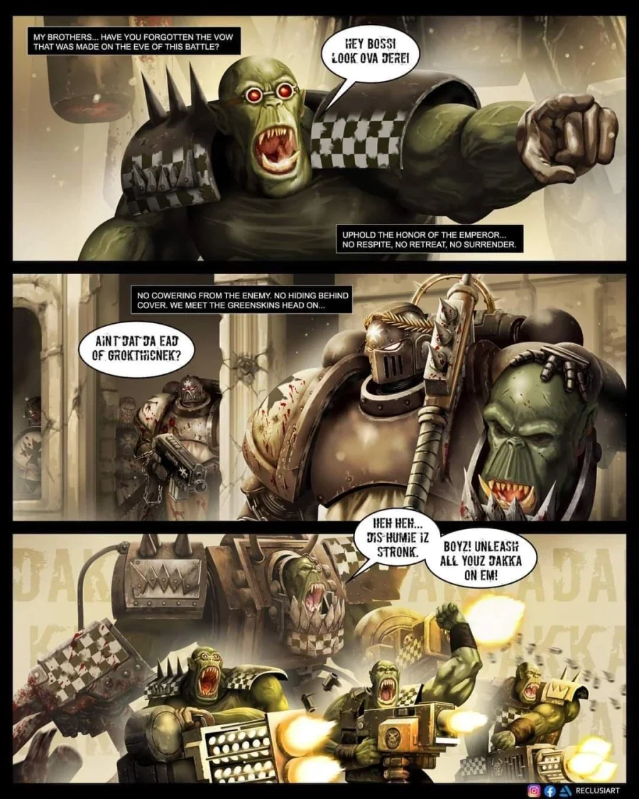 워해머 오크와 동귀어진 하는 스페이스 마린 만화.comic_3.webp