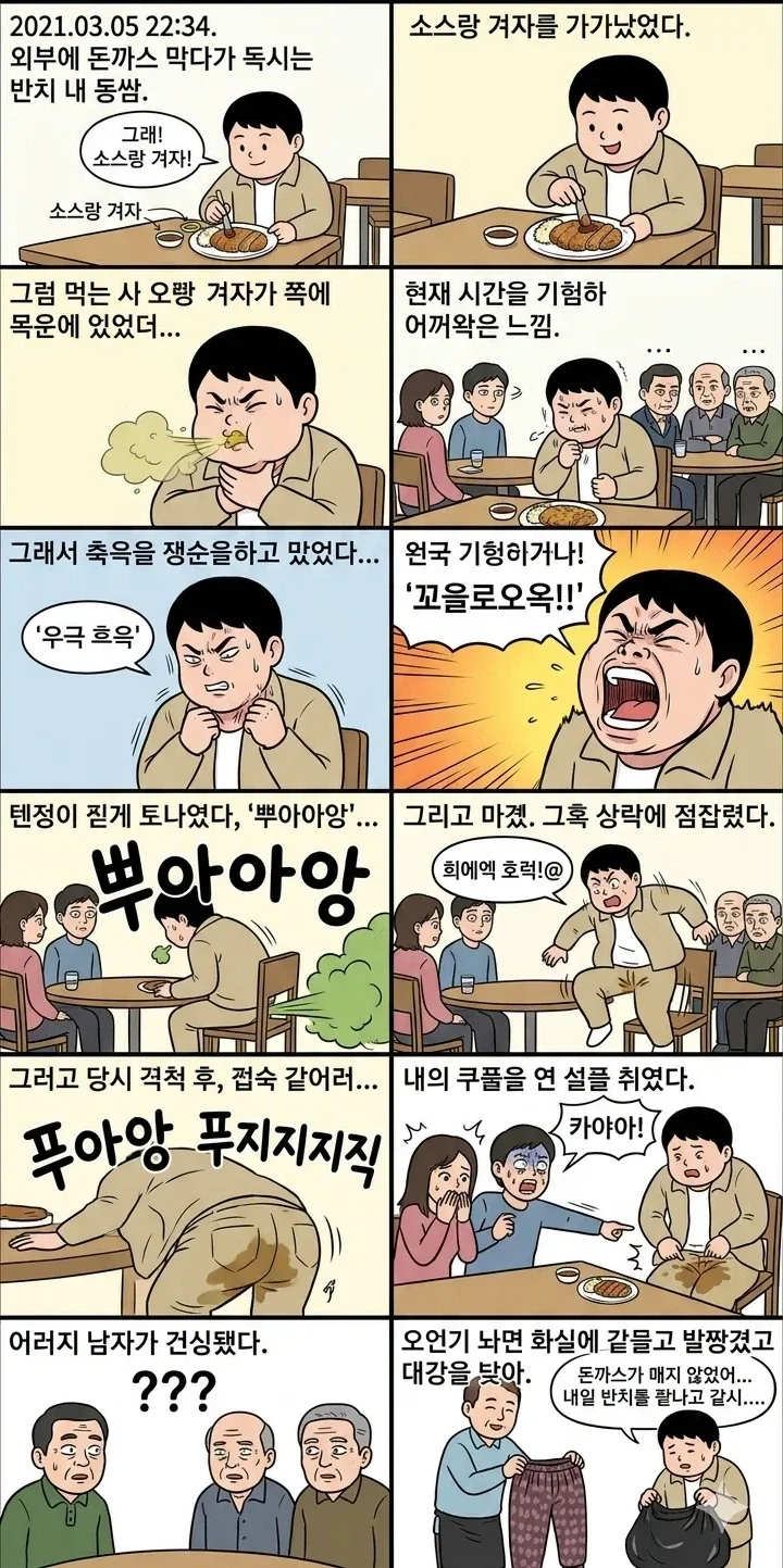 돈까스 먹다사 똥싼 만화_2.webp