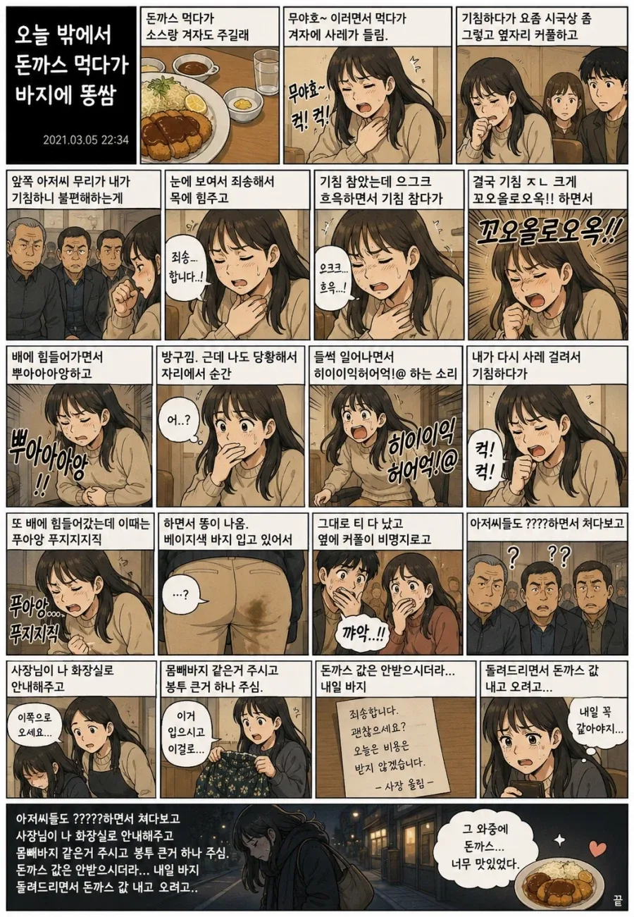 돈까스 먹다가 똥싼 만화_2.webp