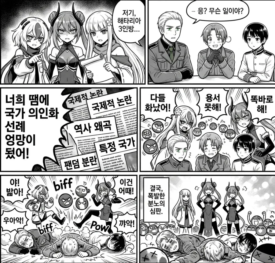 재미나이) 국기무스메와 컨츄리볼이 해타리아 다구리하는 만화_4.webp