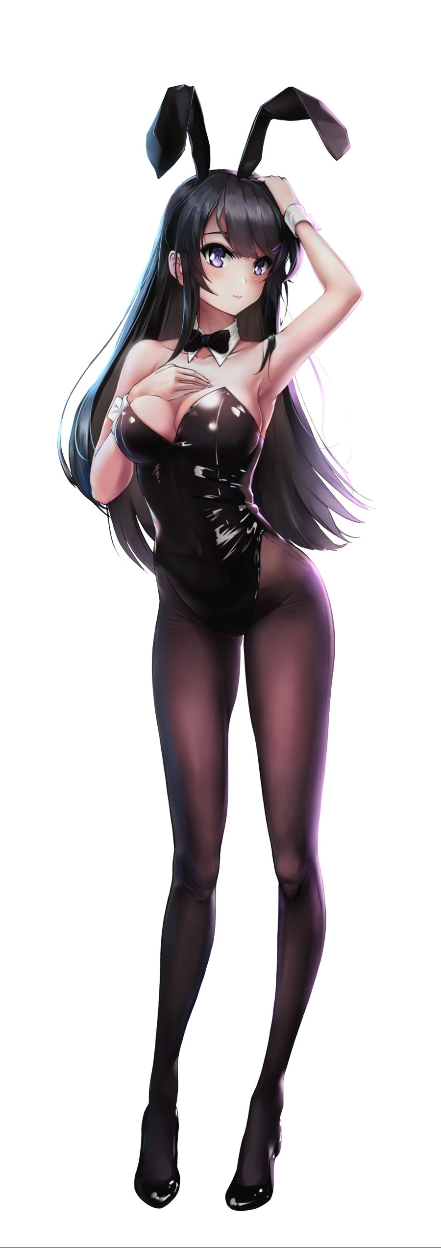 yande.re 557176 animal_ears breast_hold bunny_ears bunny_girl chentc101 cleavage heels pantyhose sakurajima_mai seishun_buta_yarou_series.jpg
