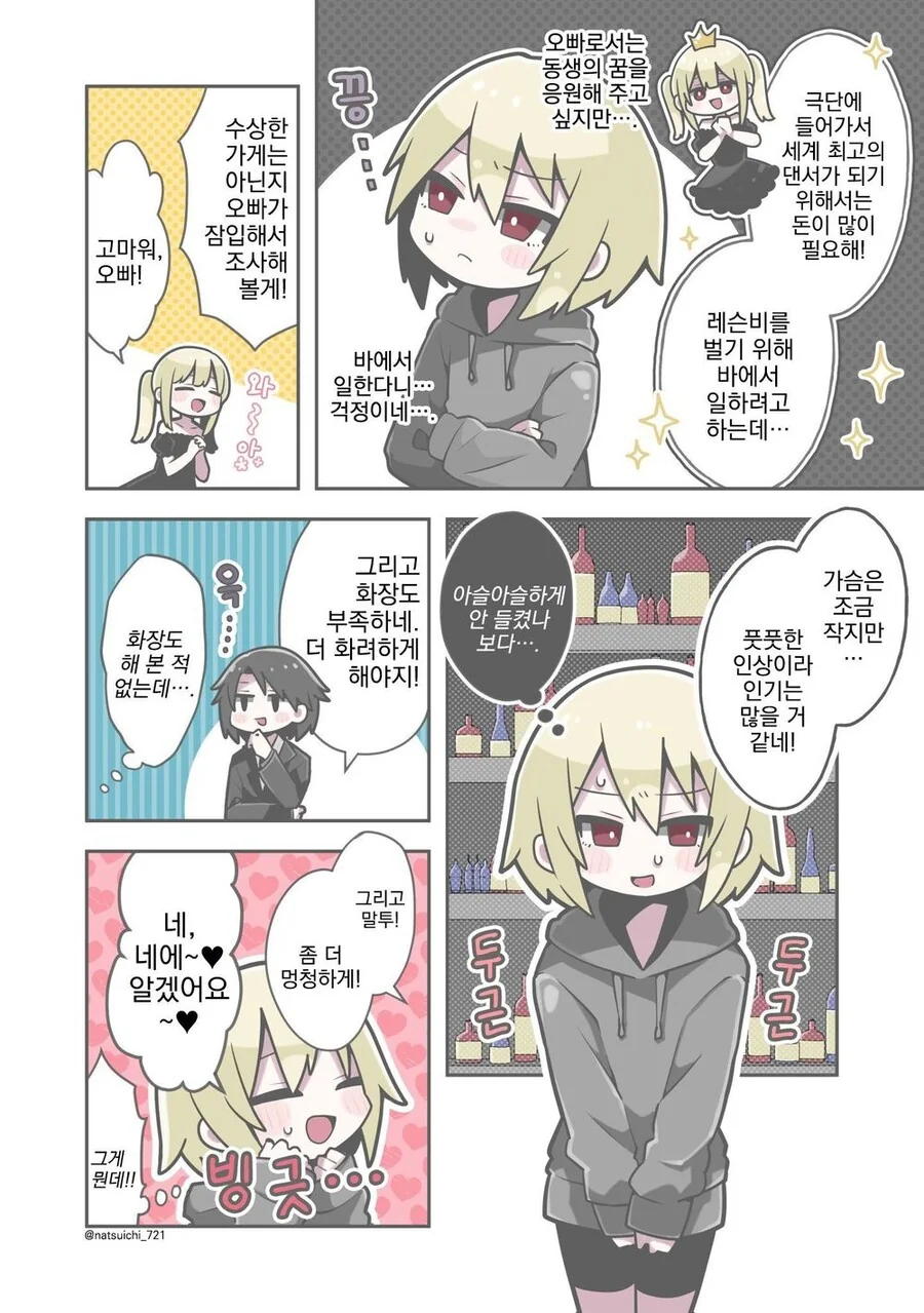 오빠가 여동생 대신 알바 해보는 만화.manwha